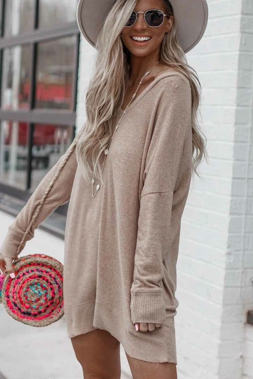 Taupe Long Sleeve Sweater Dress