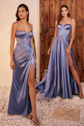 A-Line Satin Bustier Dress