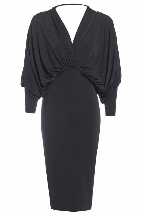 Batwing Sleeve Midi Dress