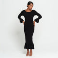 Marjorie Bamboo Ruffle Dress in Black