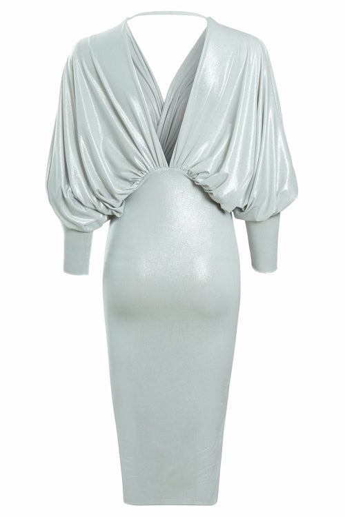 Batwing Sleeve Midi Dress