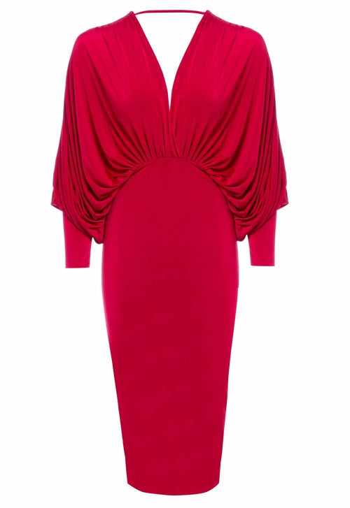 Batwing Sleeve Midi Dress