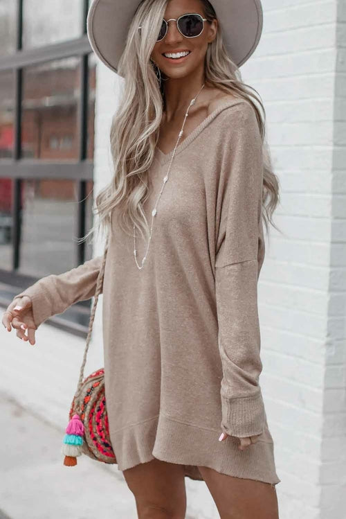 Taupe Long Sleeve Sweater Dress