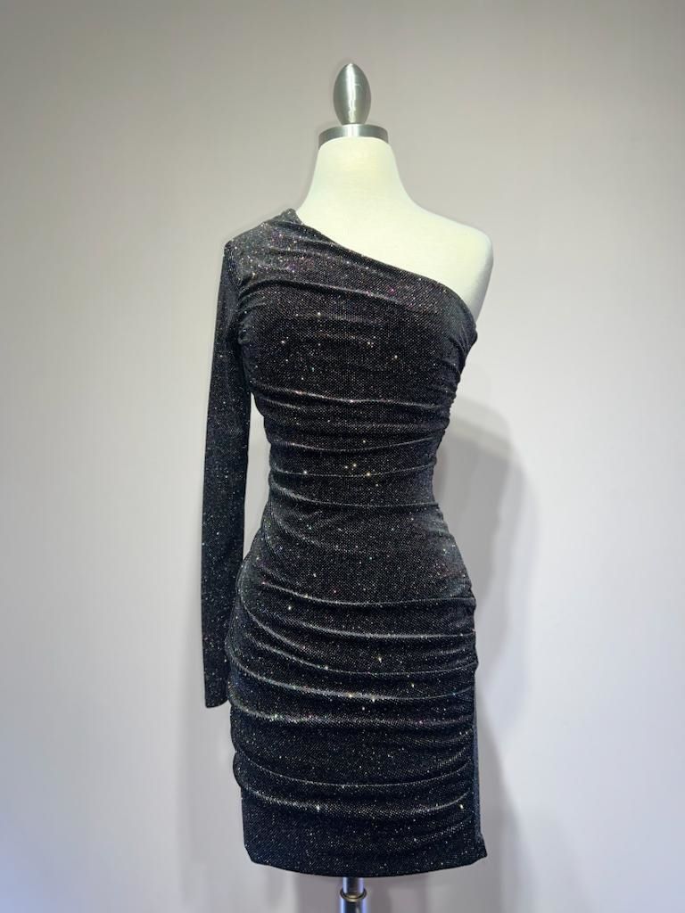 Asymmetrical Long-Sleeve Dress