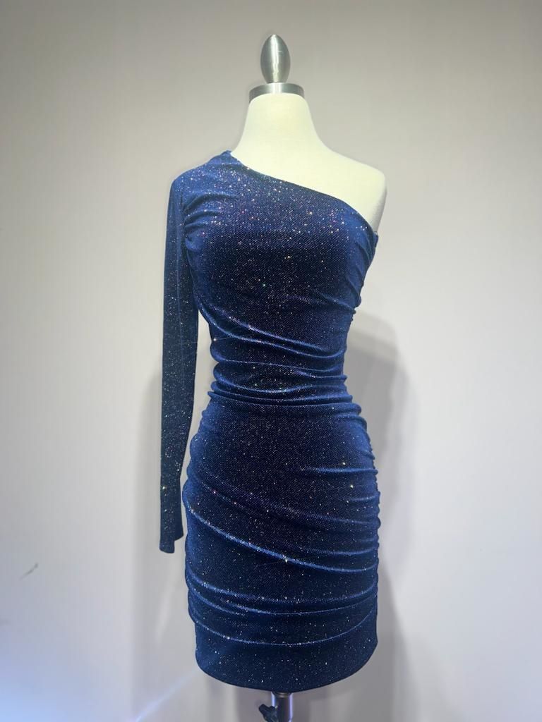 Asymmetrical Long-Sleeve Dress