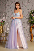 3D Butterfly Sheer Mesh A-Line Gown With Cut-Out Back